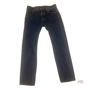 Levi's 501 Original Straight Leg Jeans Dark Wash W33 L32 Vintage 90s Style